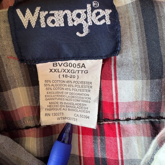 Wrangler Womens Plaid Dark Pearl Snap Long Sleeve Shirt‎ XXL (18-20) Western Y2K - Picture 6 of 12